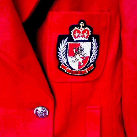 RARE!! FOREVER 21 Red Wool Crest Peacoat - Picture 3 of 6